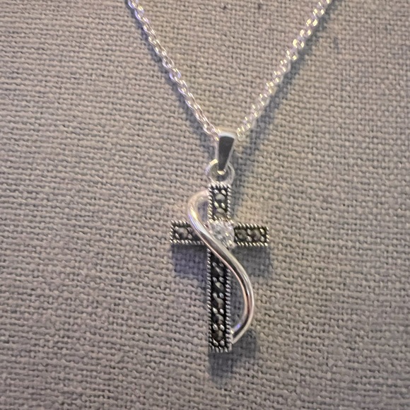 Sale MC Thai Sterling Silver CZ Crystal Cross - Picture 4 of 6